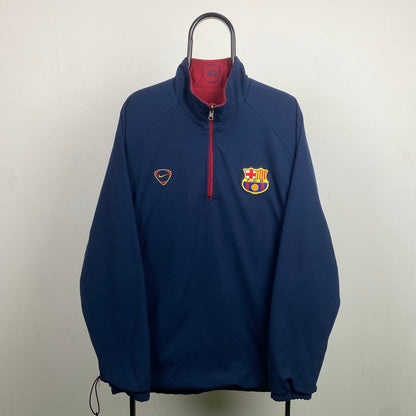 00s Nike Barcelona Reversible Fleece Coat Jacket Red Blue XL