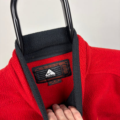 90s Nike ACG Fleece Body Warmer Sweatshirt Red Medium