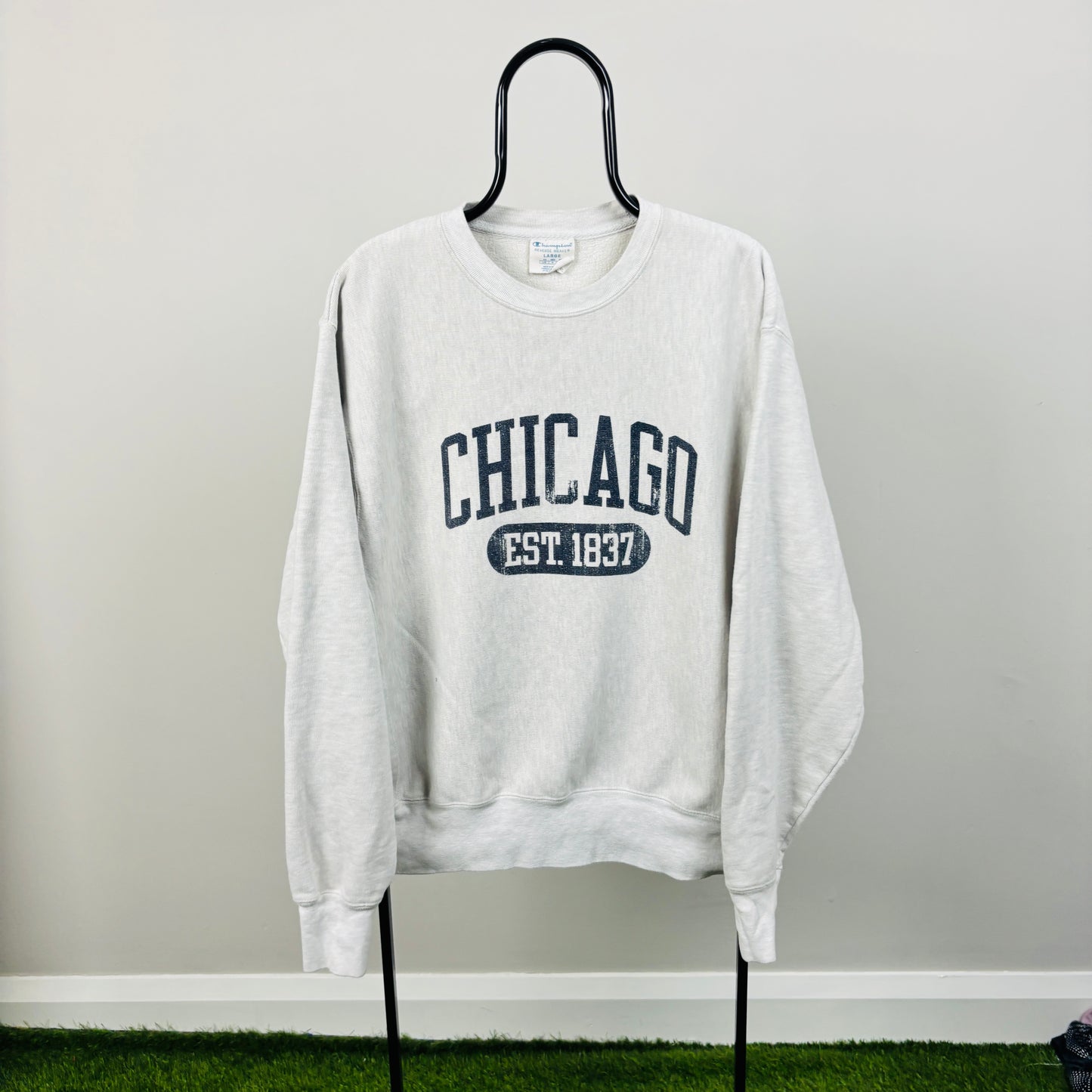 90s Champion Chicago Sweatshirt Grey Large