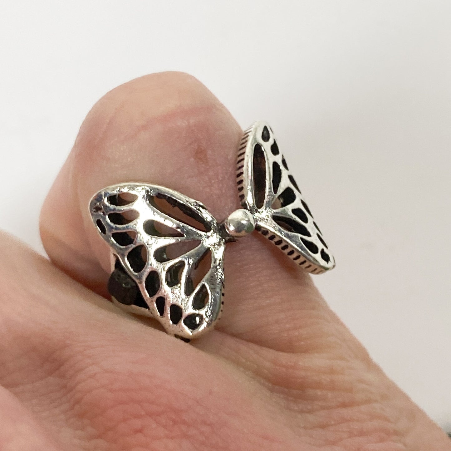 Retro Vintage Butterfly Ring Silver