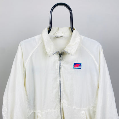 90s Nike Challenge Court Windbreaker Jacket White Medium