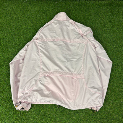 00s Nike Piping Windbreaker Jacket + Joggers Set Pink Women’s Medium