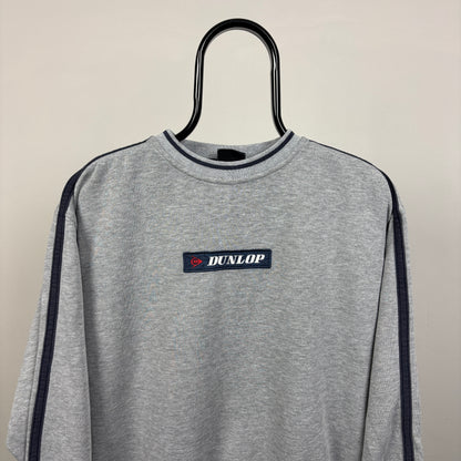 90s Dunlop Golf Box Logo Sweatshirt Grey Medium