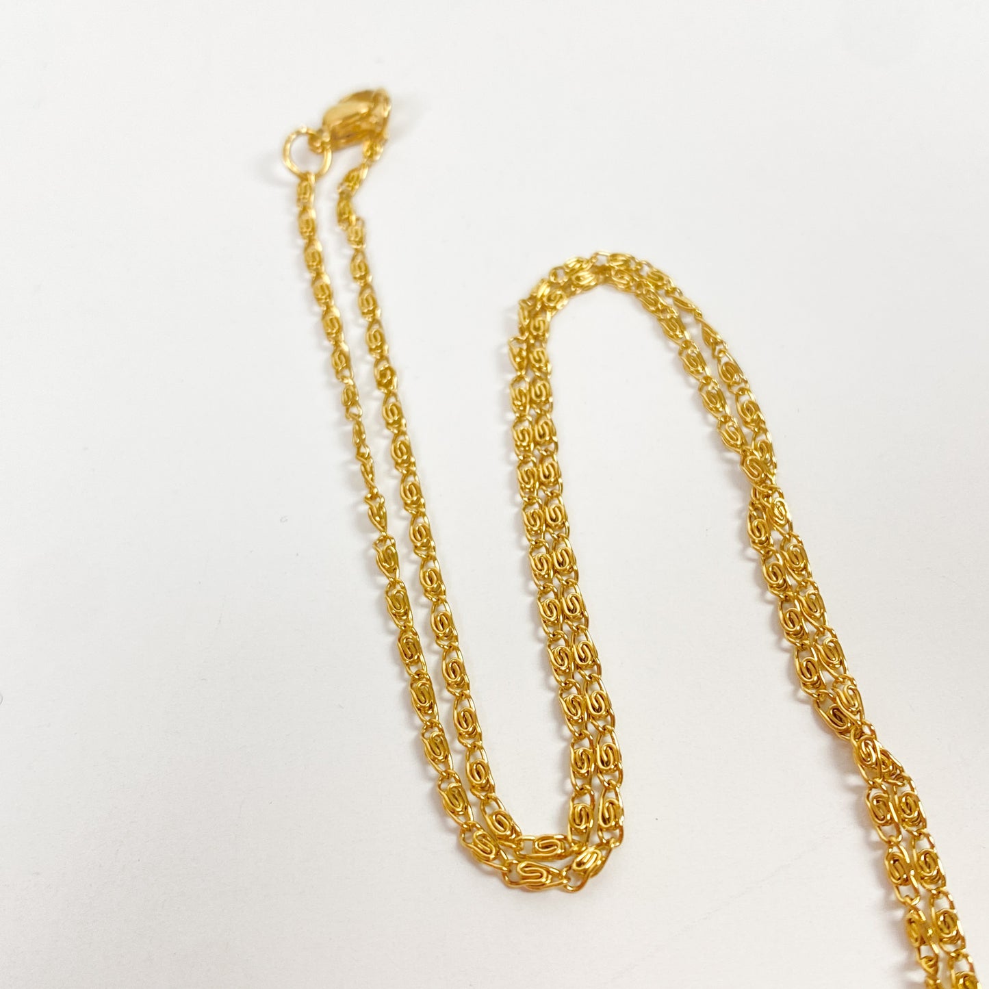 Retro Swirl Chain Link Necklace Chain Gold