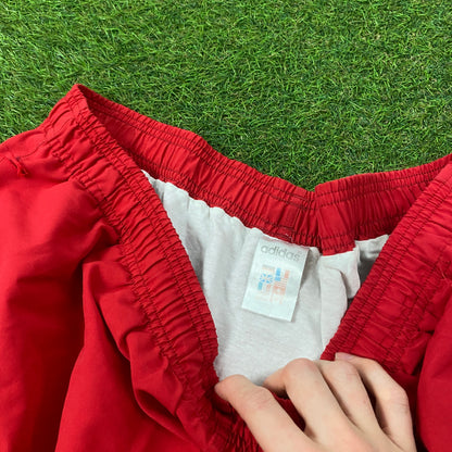 90s Adidas Trefoil Shorts Red Large