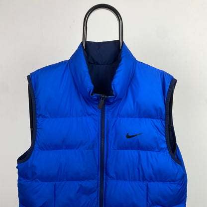 00s Nike Reversible Puffer Jacket Blue Large