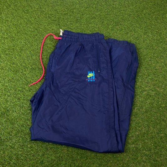 90s Nike Nylon Joggers Blue Large