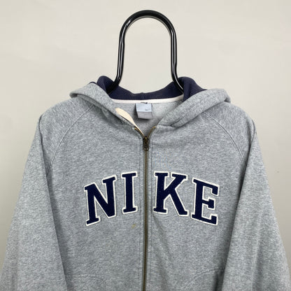 00s Nike Zip Up Hoodie Grey Large