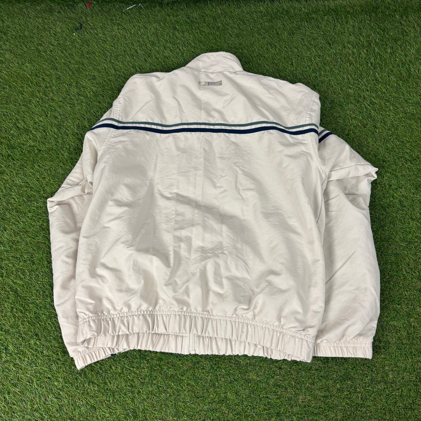 00s Nike Piping Windbreaker Jacket + Joggers Set Brown Small