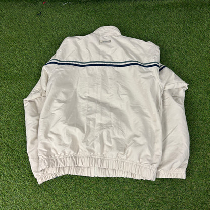 00s Nike Piping Windbreaker Jacket + Joggers Set Brown Small