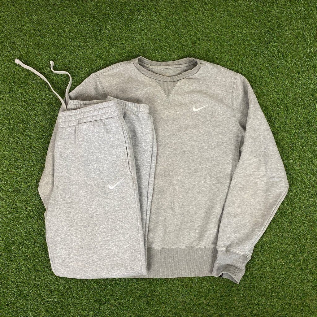 00s Nike Cotton Sweatshirt + Joggers Set Grey Small