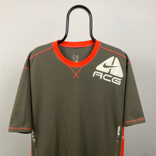 00s Nike ACG Contrast Stitch T-Shirt Brown XL