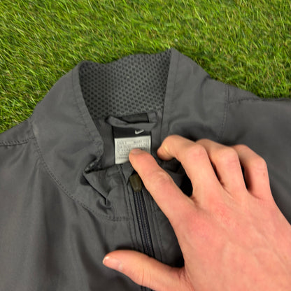 00s Nike Windbreaker Jacket + Joggers Set Grey Small