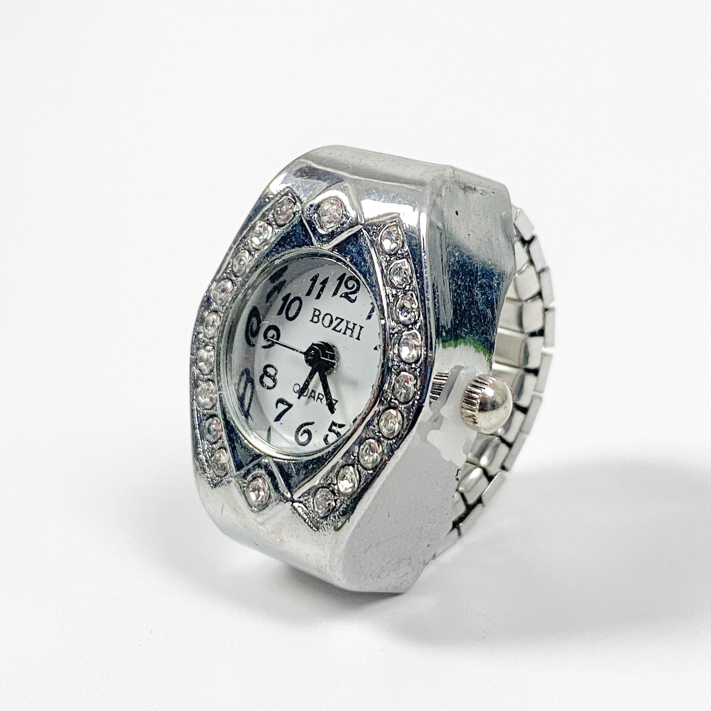 Encrusted Watch Ring Adjustable