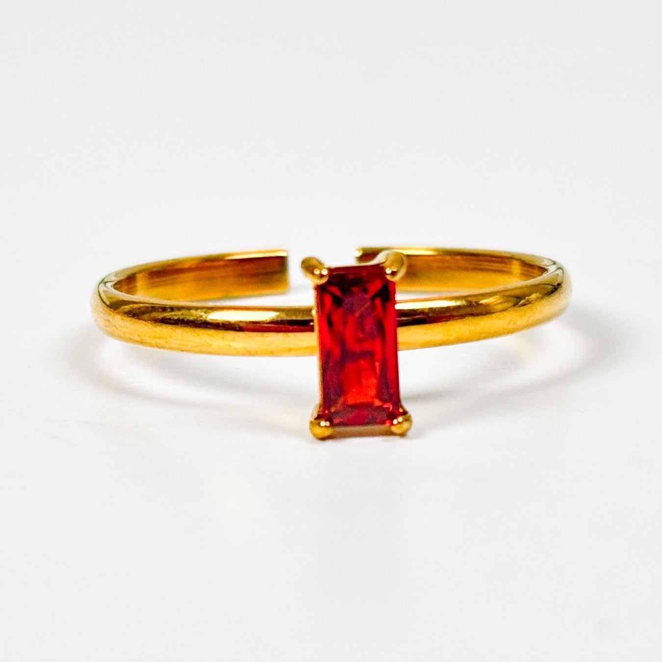 Birthstone Band Ring Stackable Gold