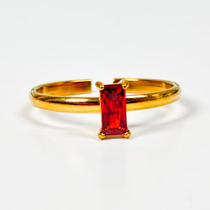 Birthstone Band Ring Stackable Gold