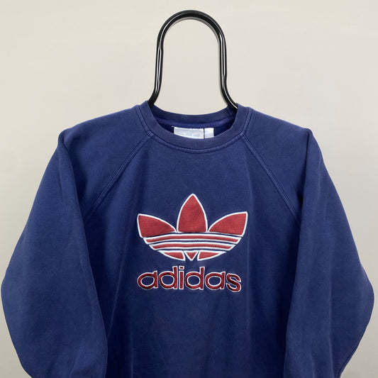90s Adidas Sweatshirt Blue XS