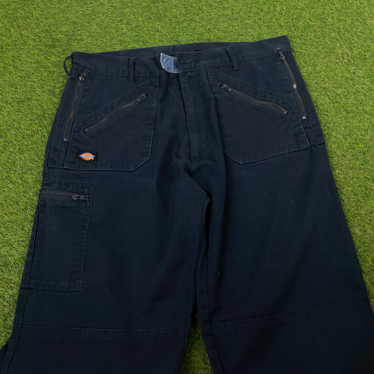 Retro Dickies Cargo Trousers Joggers Blue XL