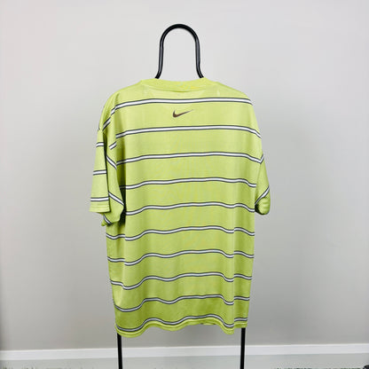 90s Nike Striped T-Shirt Yellow XL