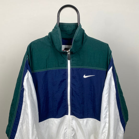 90s Nike Windbreaker Jacket Green Large