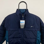 90s Nike Reversible Puffer Jacket Blue XS