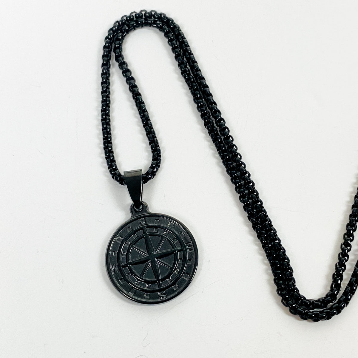 Compass Chain. Amazon Retro Compass Chain Link Necklace Chain Black – Clout Closet