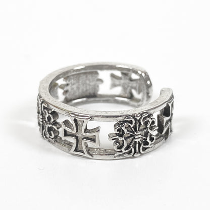 Retro Adjustable Antique Cross Ring Silver