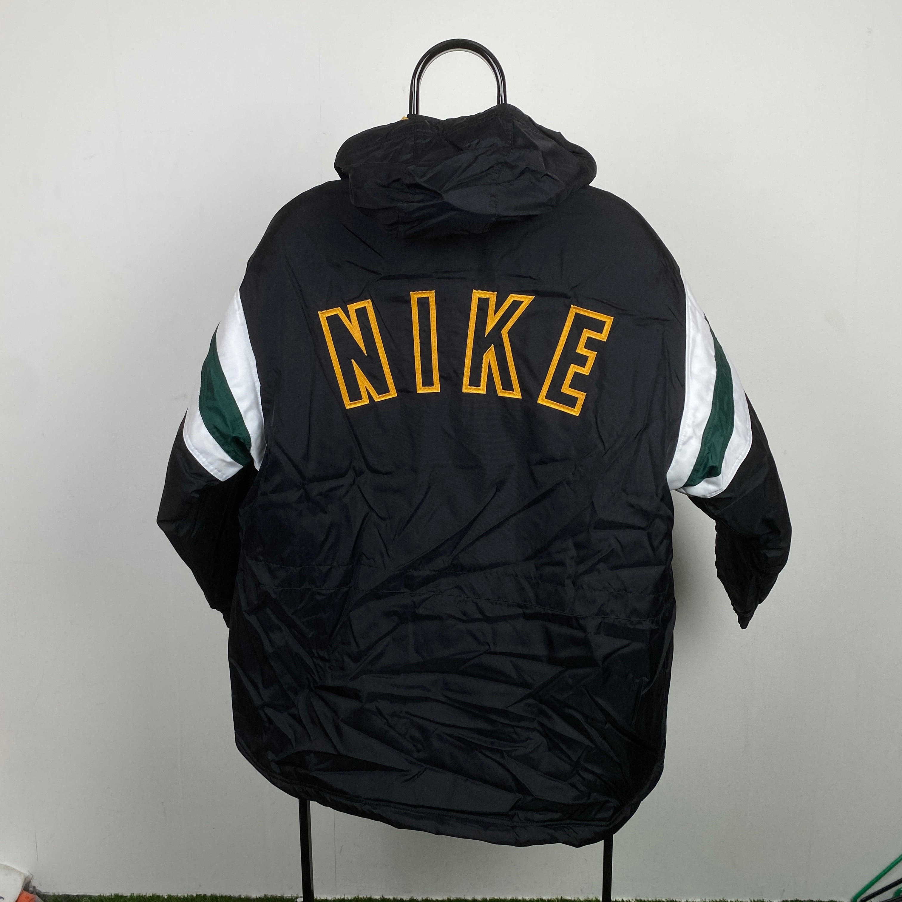 90s Nike Puffer Jacket Black Medium