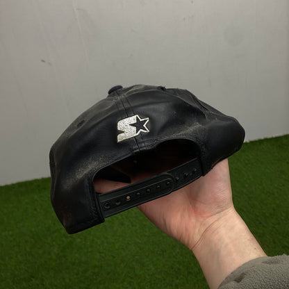 Retro Starter Leather Hat Black