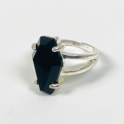 Vintage Garnet Band Ring Silver