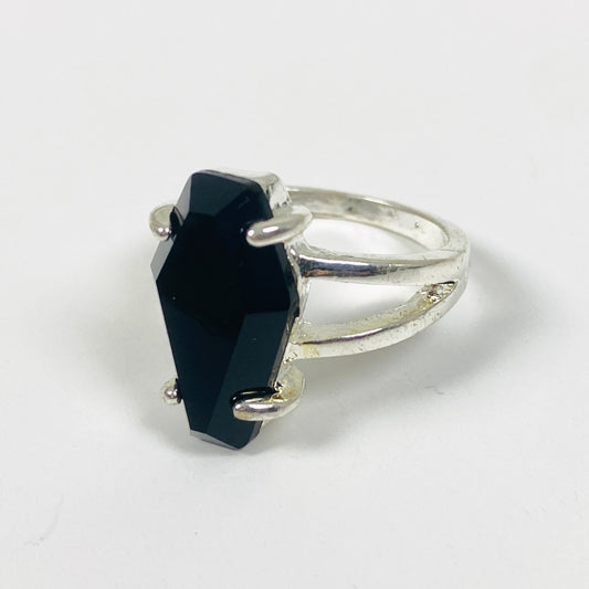 Vintage Garnet Band Ring Silver