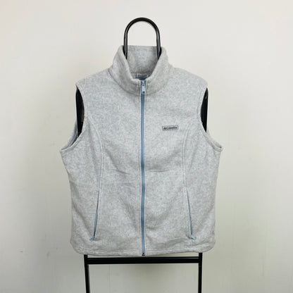 Retro Columbia Fleece Gilet Sweatshirt Grey XL