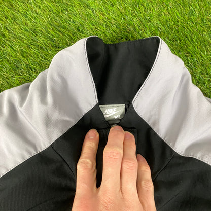 00s Nike Air Piping Windbreaker Tracksuit Set Jacket + Joggers Black XL