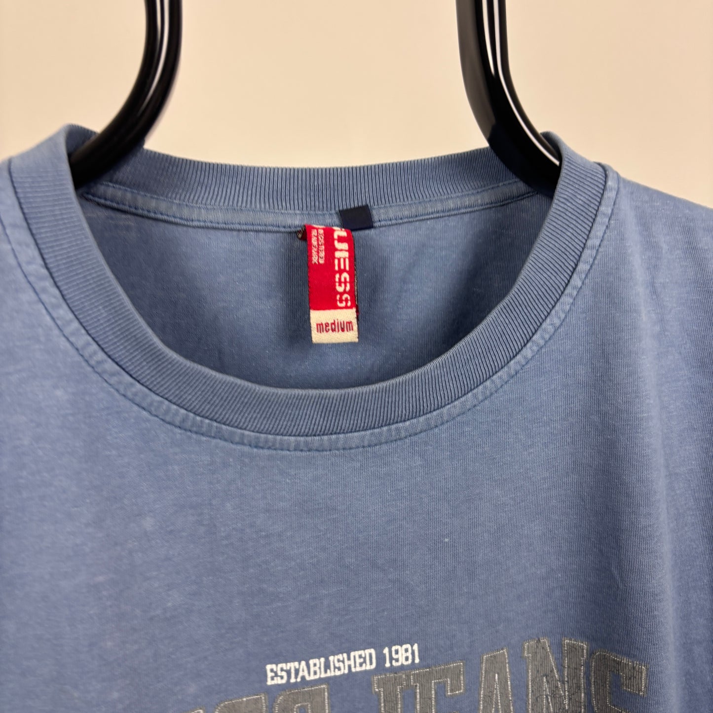 90s Guess Boxy Fit T-Shirt Blue Medium