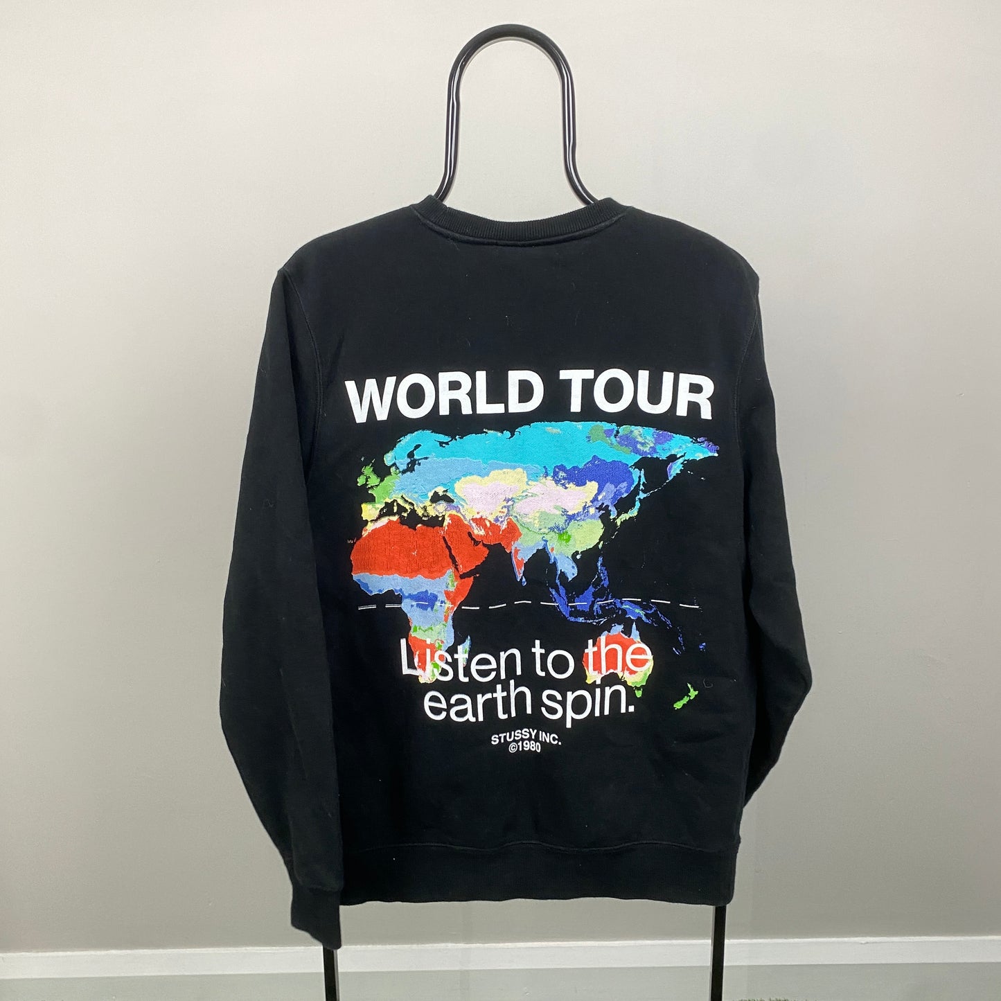 00s Stussy Worldwide Sweatshirt Black Small