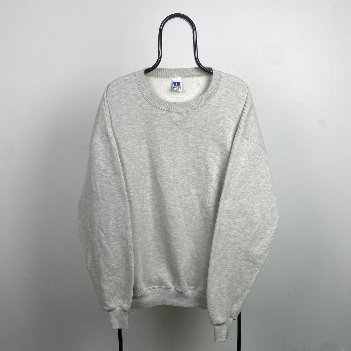 Retro Russell Athletic Blank Sweatshirt Grey XL