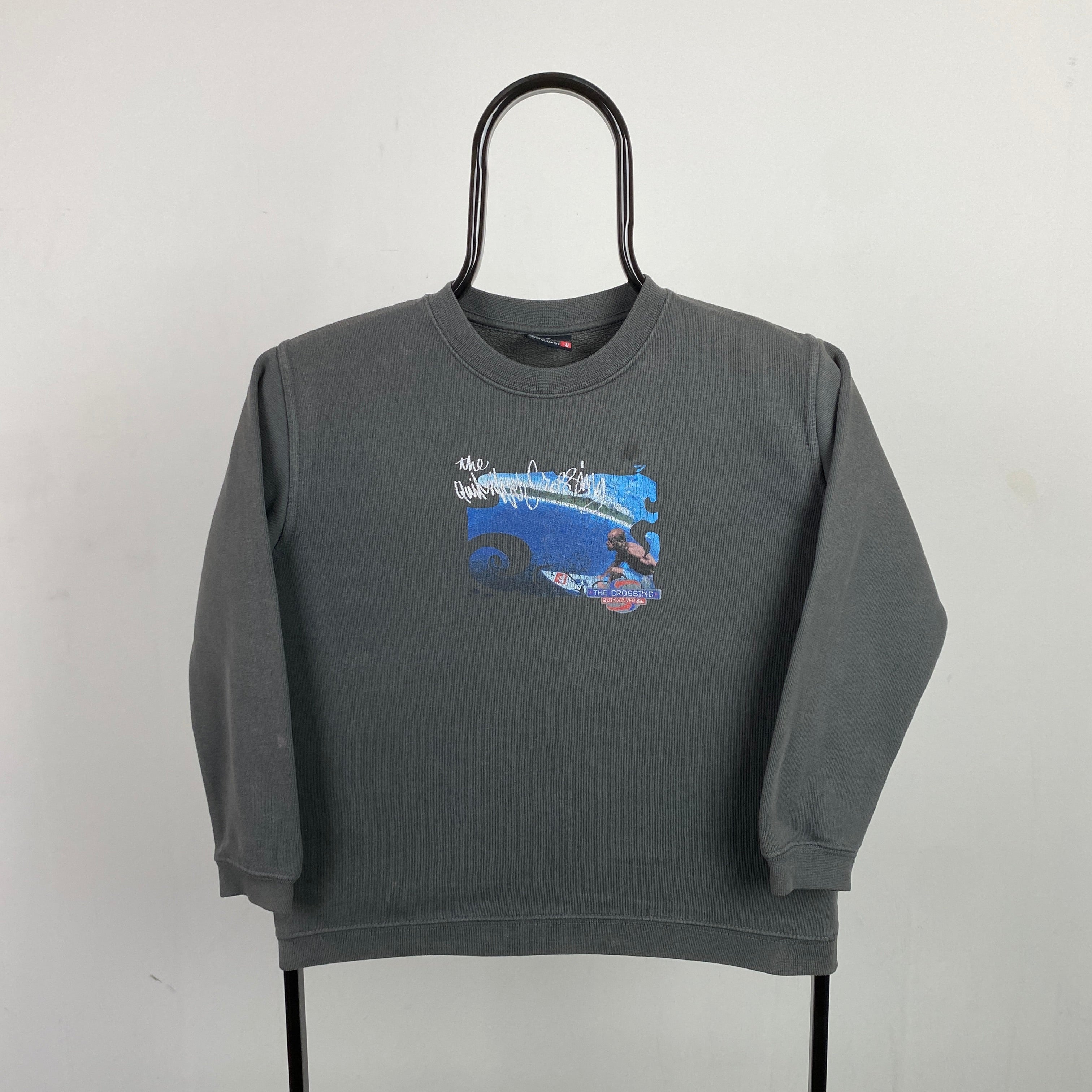 Retro Quiksilver Surf Sweatshirt Grey XS