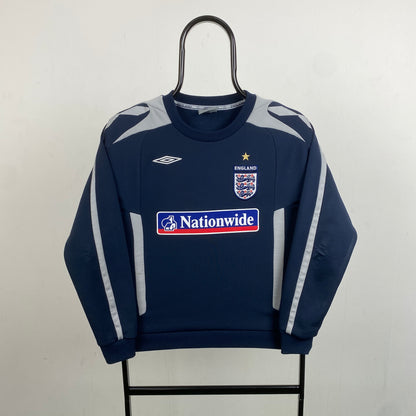 Retro Umbro England Sweatshirt Blue XS