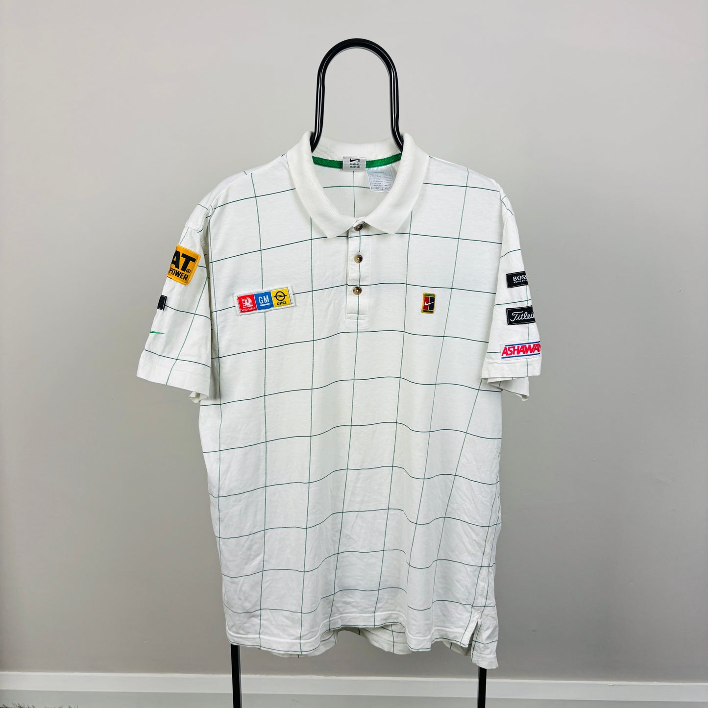90s Nike Challenge Court Tournament Polo Shirt T-Shirt White Large
