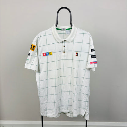 90s Nike Challenge Court Tournament Polo Shirt T-Shirt White Large