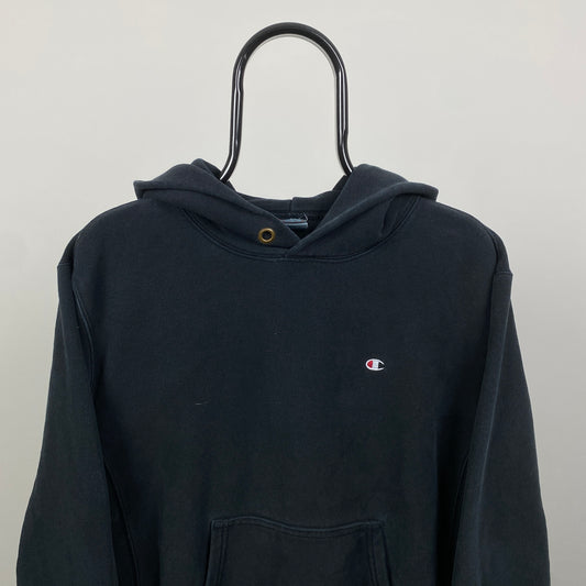 Retro Champion Reverse Weave Hoodie Black Large