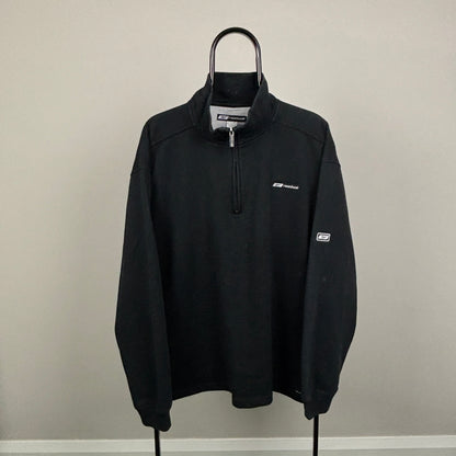 00s Reebok 1/4 Zip Sweatshirt Black Large