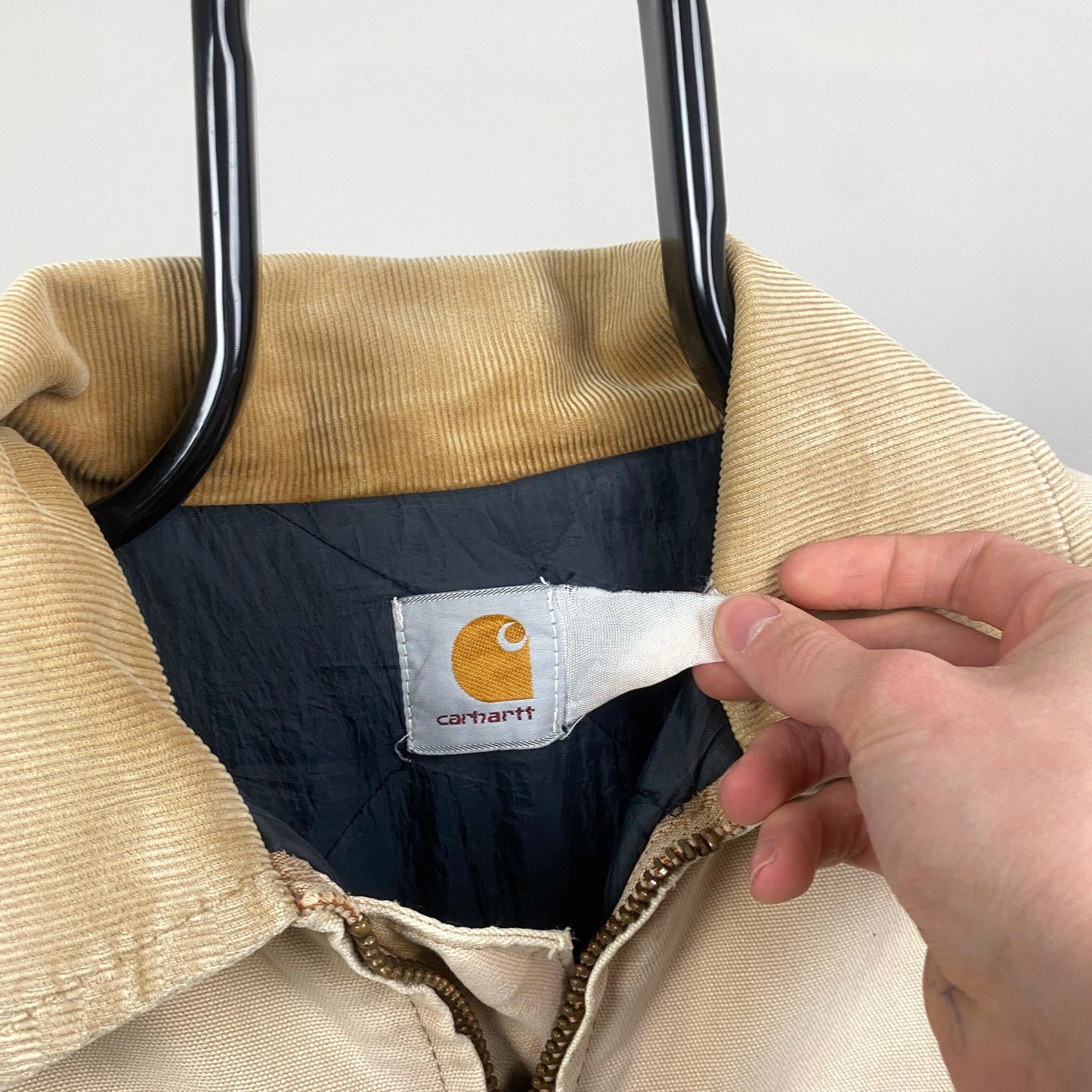Retro Carhartt Workwear Chore Coat Jacket Brown Large