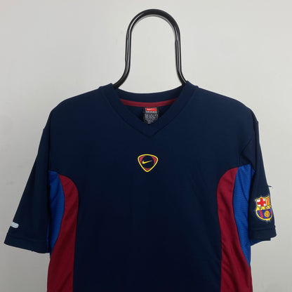 90s Nike Barcelona Football Shirt T-Shirt Blue XS