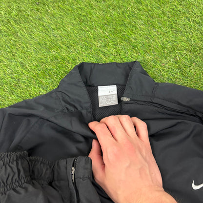 00s Nike Sidewinder Windbreaker Jacket + Joggers Set Black Medium