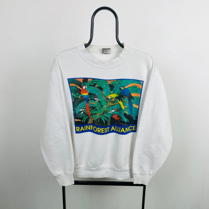 Retro 90s Hanes Rainforest Alliance Sweatshirt White Large