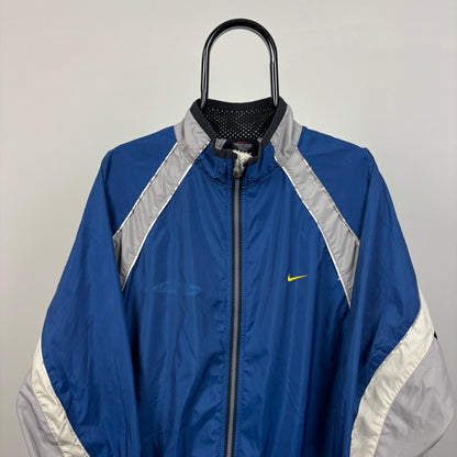 90s Nike Reflective Windbreaker Jacket Blue Large