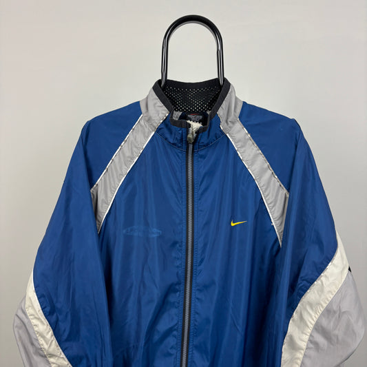 90s Nike Reflective Windbreaker Jacket Blue Large