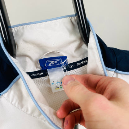 00s Reebok Piping Windbreaker Jacket White Small