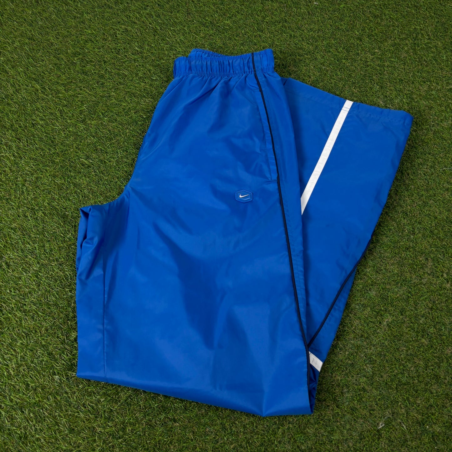 00s Nike Hex Piping Joggers Blue Small